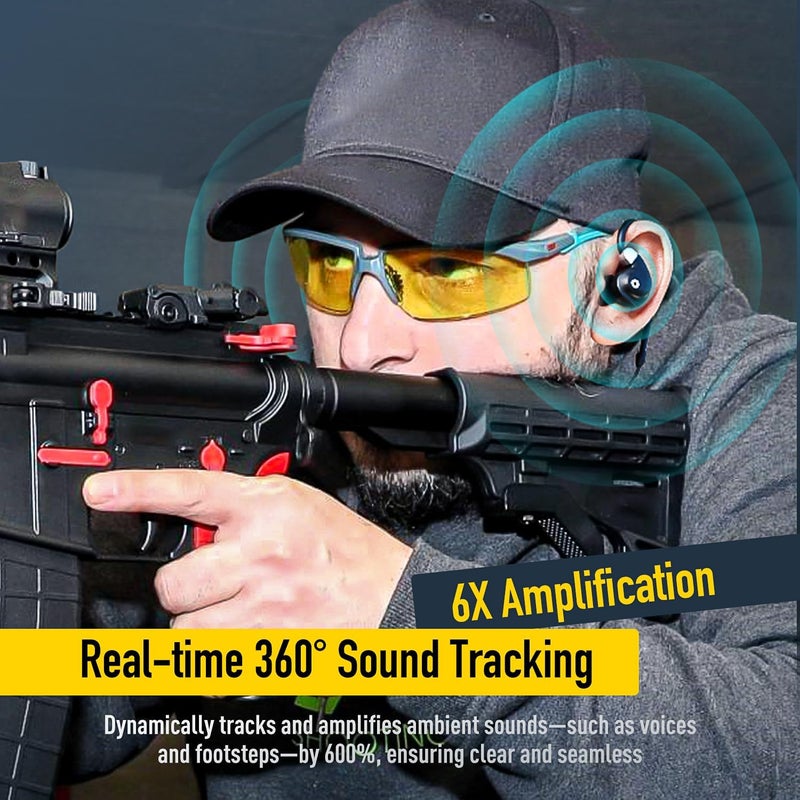 EARMOR Electronic Shooting Ear Protection Bluetooth 5.4, Shooting Ear Buds NRR 26dB Noise Cancelling & 6X Sound Amplication - Image 2